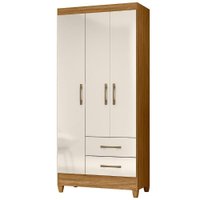Guarda Roupa Solteiro Lima 3 Portas 182x82 cm Freijo Off White Moval