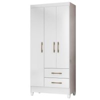 Guarda Roupa Solteiro Lima 3 Portas 182x82 cm Branco Flex Moval