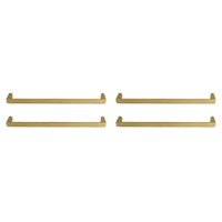 Kit 4 Puxadores Dourado Fosco 19cm Alça Reta Torralba Para Móveis Oeiras Balcões Armários