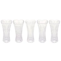 Kit 5 Vasos de Flor 17cm Sortido Lyor Decorativo Vasinho Jarro de Vidro Tulipa