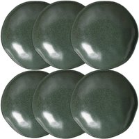Kit 6 Pratos Fundos 600ml Arauco Orgânico 21cm Cerâmica Verde Porto Brasil