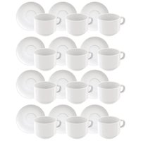 Jogo 12 Xicaras com Píres Porcelana 240ml Paola Tramontina Cozinha Servir Chá Café