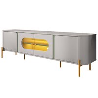 Rack Bancada Tv 75 Pol Organico 180 cm Juquehy Off White Pistache BECHARA