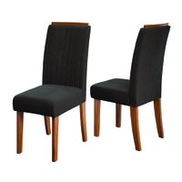 Conjunto de 2 Cadeiras Estofada Sala de Jantar Grécia Dobuê - Madeirado/Chocolate