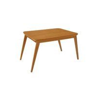 Mesa de Sala Jantar Havana Madeira Maciça c/ Tampo Madeirado c/ Canto Curvo 120x80cm Naturale - Rufato