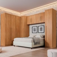 Guarda-Roupa Casal Modulado Dionísio 9 Portas 3 Gavetas Cinamomo -Pnr Móveis