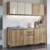 Cozinha Completa Dinamarca 10 Portas 2 Gavetas com Vidro 6123.163 Castini - Indékes
