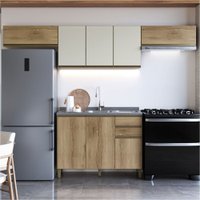 Cozinha Completa Dinamarca 8 Portas 2 Gavetas com Vidro 6123.161 Castini - Indékes