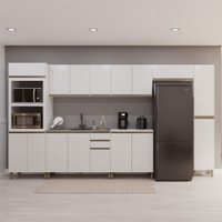 Cozinha Completa Dinamarca 16 Portas 2 Gavetas Branco - Indékes