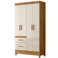Guarda Roupa Solteiro Madri 4P 110 cm Freijo Off White Moval