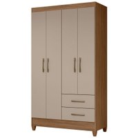 Guarda Roupa Solteiro Chile 4P 103 cm Carvalho Fendi Moval