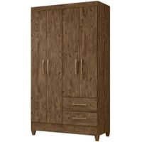 Guarda Roupa Solteiro Chile 4P 103 cm Castanho Wood Moval