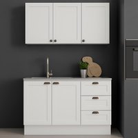 Armário Cozinha Genialflex Provençal C/ Balcão S/ Tampo Bco