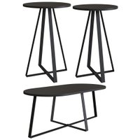 Conjunto Mesa De Centro Sala De Estar 27959 Preto Artesano