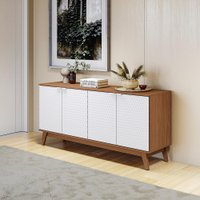 Aparador Kappesberg 4 Portas 3D Canela/Branco 180cm