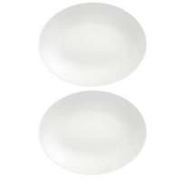 Kit 2 Travessas de Porcelana Oval 40x29cm Baixela Servir Assados Branco Tramontina Sophia