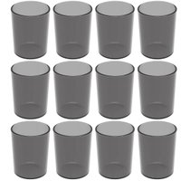Conjunto 12 Copos Crippa 400ml Fumê Plástico Água Suco Escolar Restaurante Bar