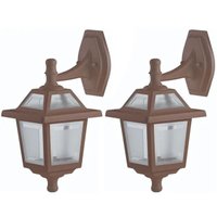 Kit 2 Arandelas Externas Vintage Marrom 1 Lâmpada Suportes Superior Pinhão 384