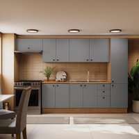 Cozinha Modulada Pixel Kappesberg 100% MDP Canela/Cinza Sagrado 330cm