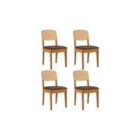 Kit 4 Cadeiras Sala Jantar Havana Premium 4 Un Naturalle/Suede Marrom - Rufato
