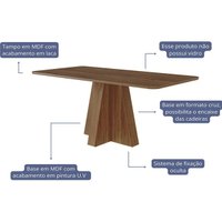 Conjunto: Mesa de Cozinha Maitê Tampo Madeirado 130x80cm e 4 Cadeiras Paola Cinamomo - Carvalho/Linho Bege - Cimol