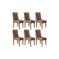 Kit 6 Cadeiras Sala Jantar Pietá 6 Un Naturalle/Corano Capuccino - Rufato