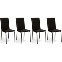 Cadeira de Cozinha Amsterdã C091PRF Aço Kit 4 Un Preto Fosco/Corano Preto 110 - Kappesberg