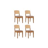 Kit 4 Cadeiras Sala Jantar Havana Premium 4 Un Naturalle/Linho Capuccino - Rufato