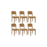 Kit 6 Cadeiras Sala Jantar Havana 6 Un Naturalle/Suede Creme - Rufato