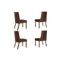 Kit 4 Cadeiras Sala Jantar Dakota 4 Un Naturalle/Suede Marrom - Rufato
