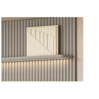 Estante p/ Sala até 85 Pol Modular 2.2 Ripado c/ 2 Portas 1 Prat. 219x250cm Tauari/Gris Fosco - Linea Brasil