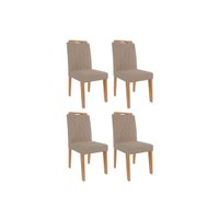 Kit 4 Cadeiras Sala Jantar Paola Wood 4 Un Carvalho/Linho Bege - Cimol