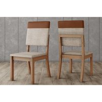 Kit 2 Cadeiras Sala Jantar Mila Plus 2 Un Nature/Corano Caramelo/Linho Creme - Henn