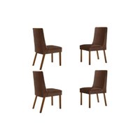 Kit 4 Cadeiras Sala Jantar Dakota 4 Un Madeira Capuccino/Suede Marrom - Rufato