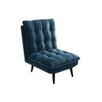 Poltrona Decorativa p/ Sala Ibiza POL014 1 Un Carvalho/Bouclé Azul - Kappesberg
