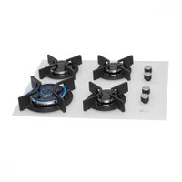 Cooktop 4 Bocas Infinity Tripla Chama com Vidro Branco - Fischer