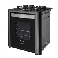 Fogão de Embutir 4 Bocas Gran Cheff Gás com Grill Elétrico 127v Silver - Fischer