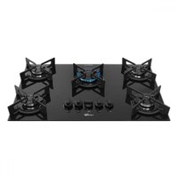 Cooktop 5 Bocas Fit Line Trempe Iron com Vidro Preto 36325 - Fischer