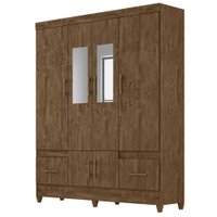 Guarda Roupa Casal MS912 6P Espelho 165 cm Castanho Wood Moval
