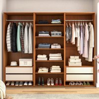 Closet Luna 4 Gavetas 5 Prateleiras Creme/Freijó - Politorno