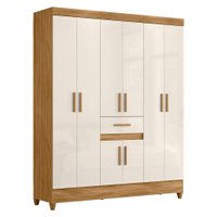 Guarda Roupa Casal Portugal 6P 165 cm Freijo Off White Moval