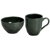 Conjunto Caneca 273ml e Bowl Orgânico 558ml Arauco Porto Brasil Verde Cozinha Servir Café Chá Caldo
