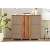 Cômoda Casal Pegasus c/ 2 Portas e 5 Gavetas Freijo/Sued - Caemmun