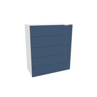 Cômoda Casal Porto c/ 5 Gavetas Branco/Azul - Politorno