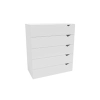 Cômoda de Quarto Porto c/ 5 Gavetas Branco - Politorno