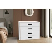 Cômoda de Quarto Valência c/ 4 Gavetas Branco - Politorno