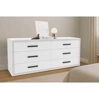 Cômoda de Quarto Valência c/ 6 Gavetas Branco - Politorno