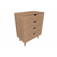 Cômoda Infantil CM-8026 c/ 4 Gavetas Amêndoa - Tecno Mobili