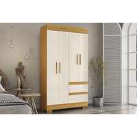 Guarda Roupa Solteiro 4 Portas e 2 Gavetas Maya Nature/Off White - ACP