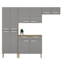 Cozinha Com Balcao Nala 222 cm Freijo Gris KTP